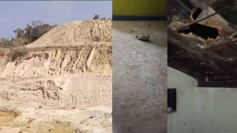 ರಾತ್ರೋರಾತ್ರಿ ಕಲ್ಲು ಬಂಡೆಗಳು ಬ್ಲಾಸ್ಟ್: ಹತ್ತಾರು ಮನೆಗಳಿಗೆ ಹಾನಿ, ಪ್ರಾಣಾಪಾಯದಿಂದ ಬಾಣಂತಿ, ಮಗು ಪಾರು