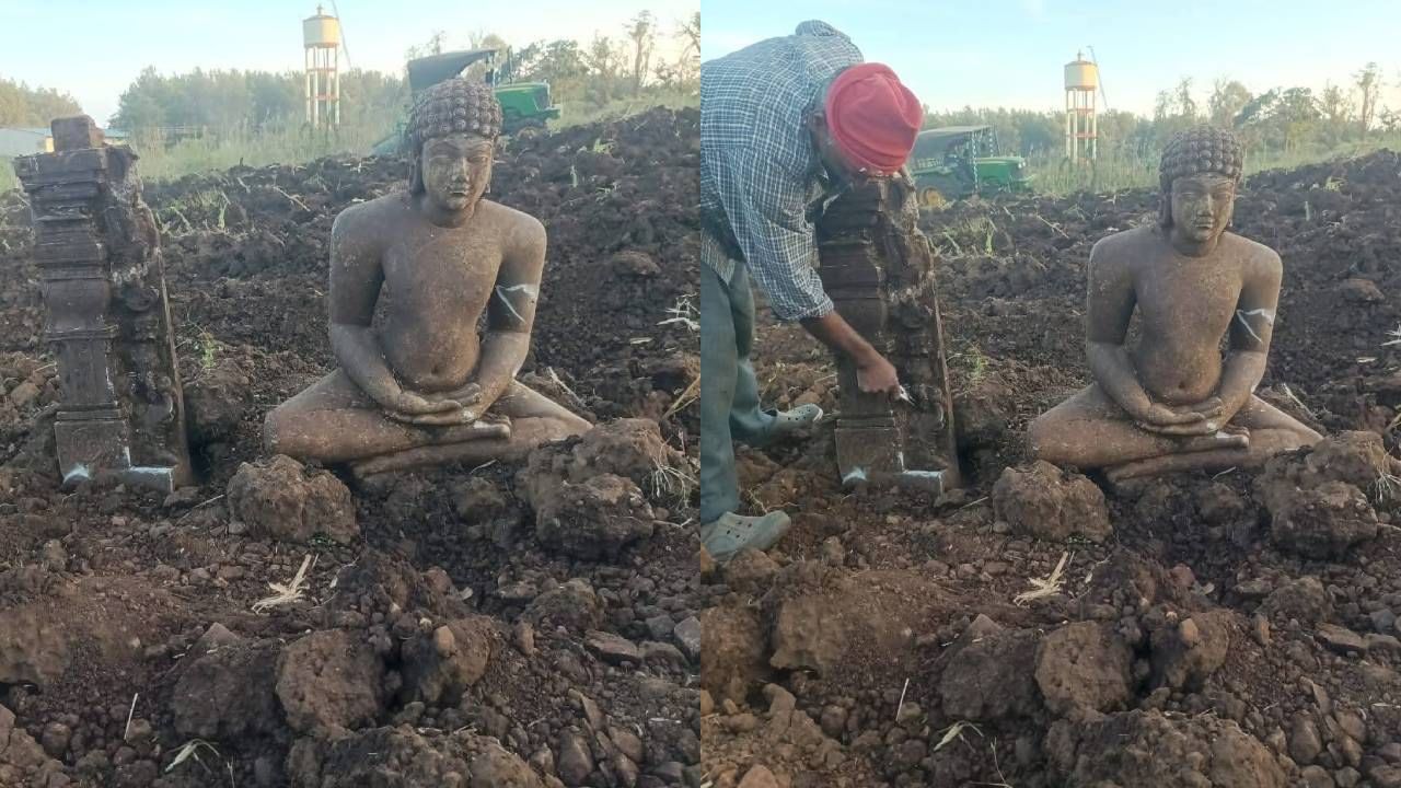 ಹಾಸನ: ಉಳುಮೆ ವೇಳೆ ಜೈನ ಮೂರ್ತಿಗಳು ಪತ್ತೆ