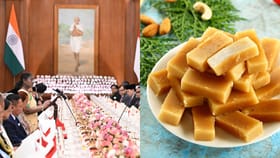 ರಾಷ್ಟ್ರಪತಿ ಭವನದಲ್ಲಿ ಏರ್ಪಡಿಸಿದ್ದ ಔತಣಕೂಟದಲ್ಲಿ ಮೈಸೂರು ಪಾಕ್ ಘಮ