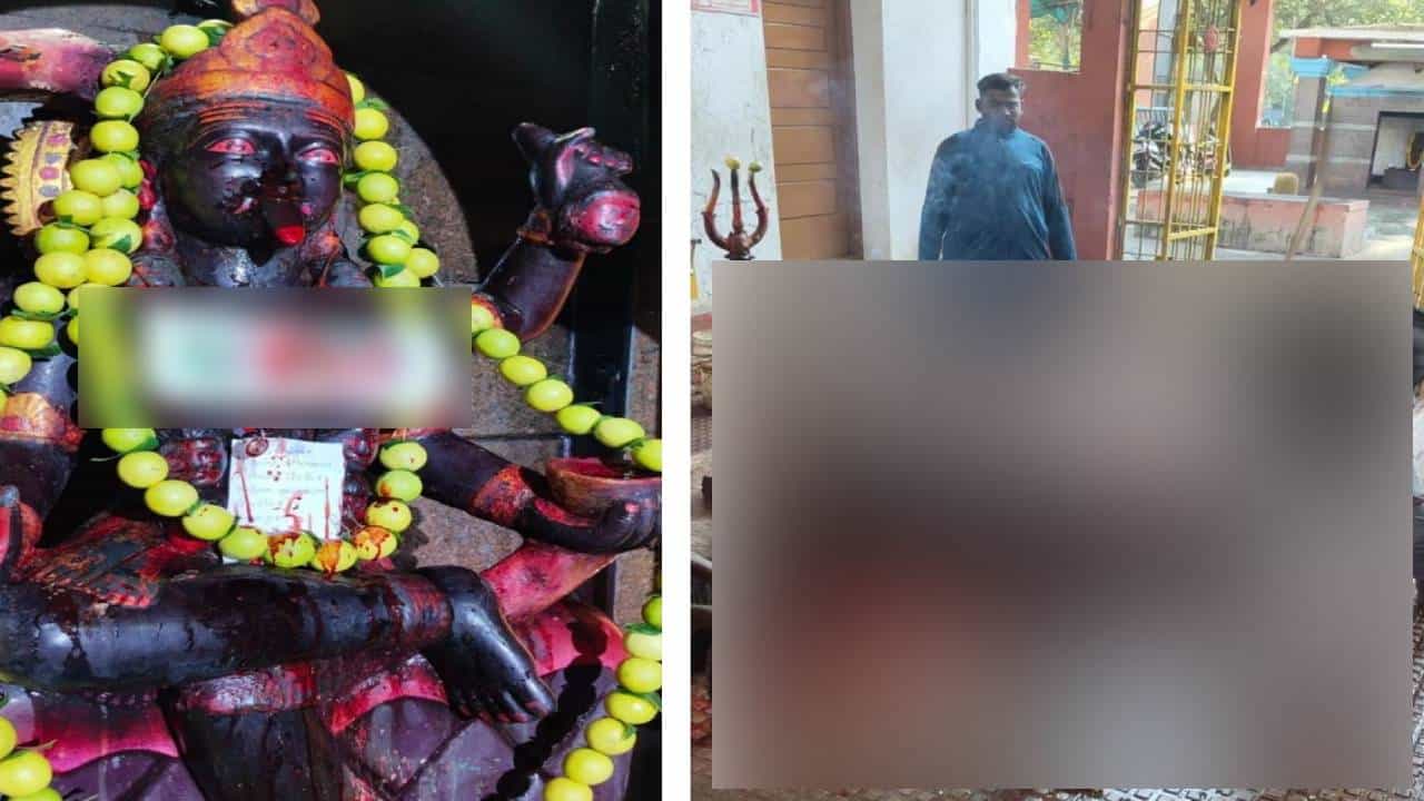 ದೇವತೆ ಮುಂದೆ ಪ್ರಾಣಿ ಬಲಿ ಕೊಟ್ಟು ಅದರ ರಕ್ತ ಸ್ನೇಹಮಯಿ ಫೋಟೋಗೆ ಅರ್ಪಣೆ