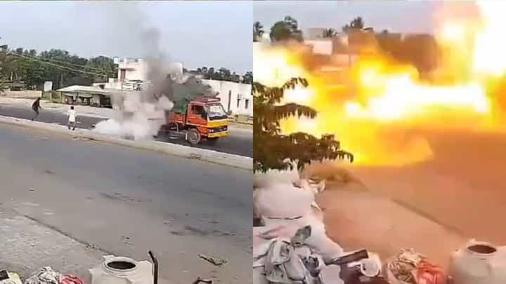 ಸೇಲಂ ಹೈವೇಯಲ್ಲಿ ಟ್ರಕ್ನಲ್ಲಿಟ್ಟಿದ್ದ ಗ್ಯಾಸ್ ಸಿಲಿಂಡರ್ ಸ್ಫೋಟ; ವಿಡಿಯೋ ವೈರಲ್ ಸೇಲಂ ಹೈವೇಯಲ್ಲಿ ಟ್ರಕ್ನಲ್ಲಿಟ್ಟಿದ್ದ ಗ್ಯಾಸ್ ಸಿಲಿಂಡರ್ ಸ್ಫೋಟ; ವಿಡಿಯೋ ವೈರಲ್