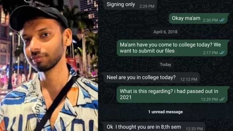Viral: ಅಯ್ಯಯ್ಯೋ ನೀನಿನ್ನೂ 8ನೇ ಸೆಮ್ನಲ್ಲಿದ್ದಿಯಾ ಎಂದು ಭಾವಿಸಿದೆ; ಗಣಿತ ಶಿಕ್ಷಕಿಯೊಂದಿಗಿನ ಫನ್ನಿ ಸಂಭಾಷಣೆಯನ್ನು ಹಂಚಿಕೊಂಡ ಬೆಂಗಳೂರಿನ ಟೆಕ್ಕಿ