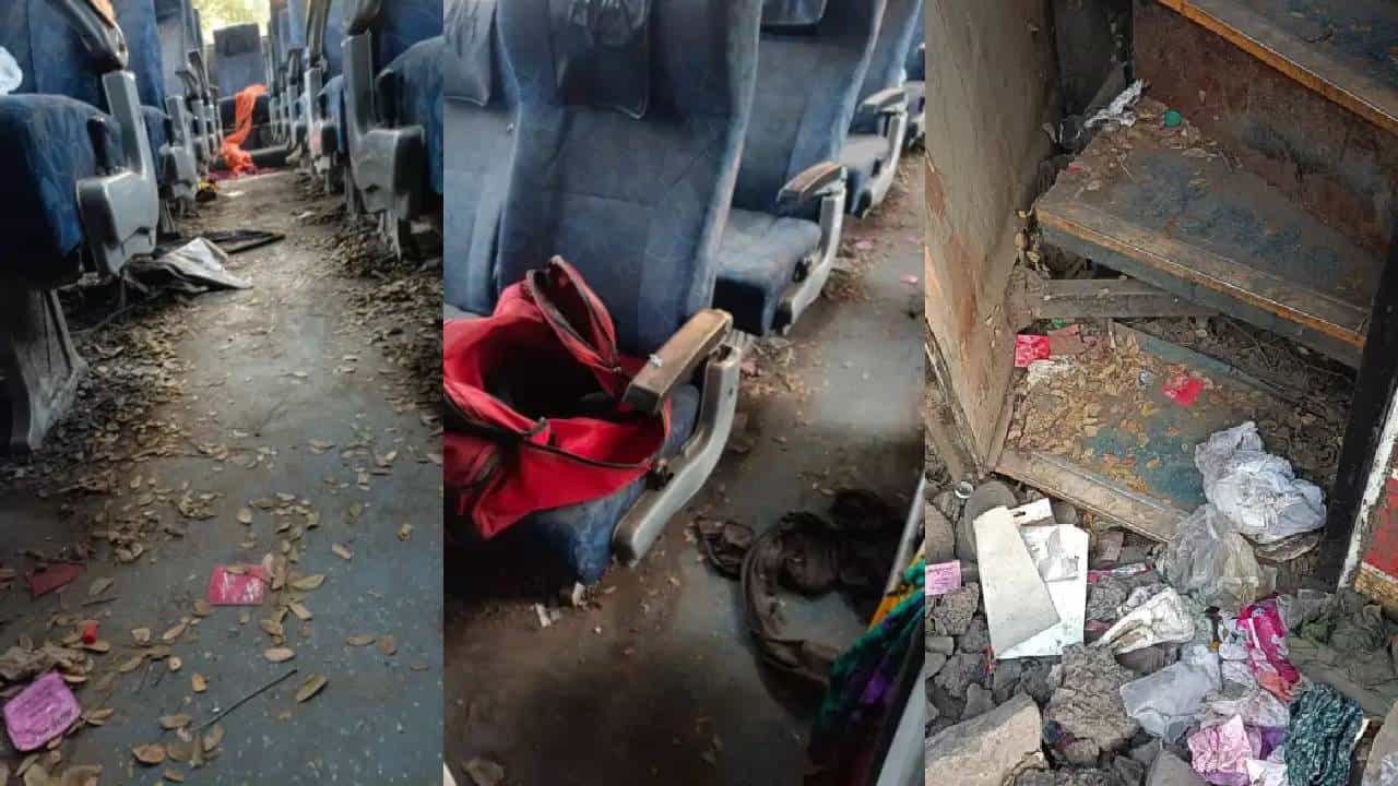 ಪುಣೆ: ಮಹಿಳೆ ಮೇಲೆ ಅತ್ಯಾಚಾರ ನಡೆದ ಬಸ್ನಲ್ಲಿ ಬಳಸಿದ ನೂರಾರು ಕಾಂಡೋಮ್ಗಳು, ಮಹಿಳೆಯರ ಬಟ್ಟೆಗಳು ಪತ್ತೆ ಪುಣೆ: ಮಹಿಳೆ ಮೇಲೆ ಅತ್ಯಾಚಾರ ನಡೆದ ಬಸ್ನಲ್ಲಿ ಬಳಸಿದ ನೂರಾರು ಕಾಂಡೋಮ್ಗಳು, ಮಹಿಳೆಯರ ಬಟ್ಟೆಗಳು ಪತ್ತೆ