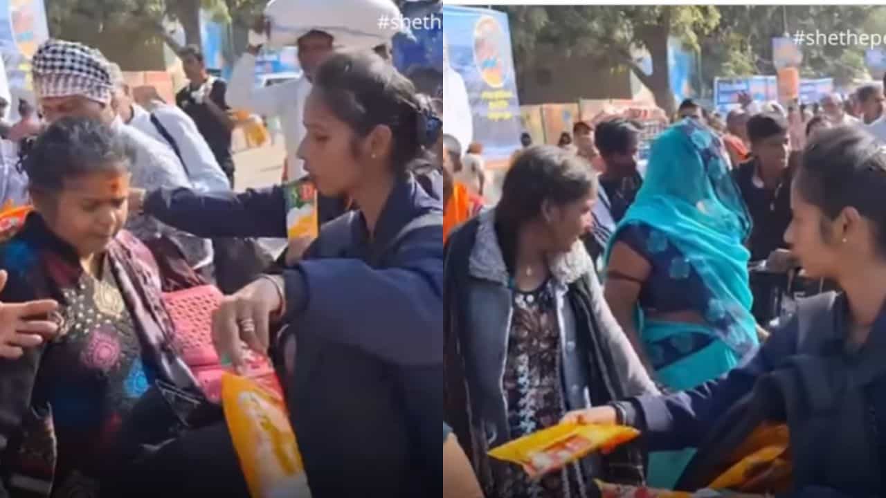 ಮಹಾಕುಂಭ ಮೇಳದಲ್ಲಿ ಮಹಿಳಾ ಭಕ್ತರಿಗೆ ಉಚಿತ ಸ್ಯಾನಿಟರಿ ಪ್ಯಾಡ್ ವಿತರಿಸಿದ ಮಹಿಳೆ, ವಿಡಿಯೋ ವೈರಲ್ ಮಹಾಕುಂಭ ಮೇಳದಲ್ಲಿ ಮಹಿಳಾ ಭಕ್ತರಿಗೆ ಉಚಿತ ಸ್ಯಾನಿಟರಿ ಪ್ಯಾಡ್ ವಿತರಿಸಿದ ಮಹಿಳೆ, ವಿಡಿಯೋ ವೈರಲ್