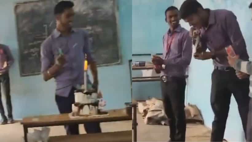 ಬಿಯರ್ ಬಾಟಲ್ ಹಿಡಿದು ತರಗತಿಯಲ್ಲಿ ಶಿಕ್ಷಕಿಯ ಮುಂದೆ ಬರ್ತ್ ಡೇ ಪಾರ್ಟಿ ಮಾಡಿದ ವಿದ್ಯಾರ್ಥಿಗಳು; ವಿಡಿಯೋ ವೈರಲ್