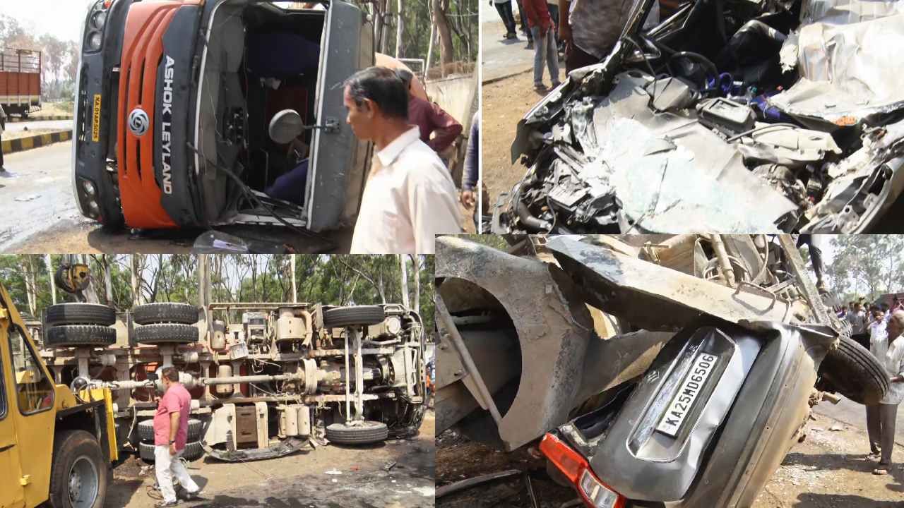 ಬೆಳಗಾವಿ ನಗರ ಹೊರವಲಯದ ಕೆಎಲ್ಇ ಆಸ್ಪತ್ರೆ ಬಳಿ ಈ ಭೀಕರ ಅಪಘಾತ ಸಂಭವಿಸಿದ್ದು, ಕಾರು ಸಂಪೂರ್ಣ ಅಪ್ಪಚ್ಚಿಯಾದೆ. ಆದರೂ ಸಹ ಕಾರಿನಲ್ಲಿದ್ದ ಪರಪ್ಪ ಬಾಳೆಕಾಯಿ, ನಿಂಗಪ್ಪ ಕೊಪ್ಪದ ಬದುಕುಳಿದಿದ್ದಾರೆ.
