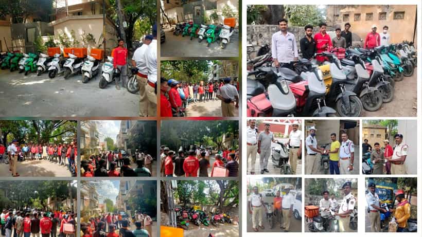 ಇ-ಕಾಮರ್ಸ್ ಬೈಕ್ ಸವಾರರ ವಿರುದ್ಧ ಕಾರ್ಯಾಚರಣೆ: 9 ಲಕ್ಷ ರೂ. ದಂಡ ವಸೂಲಿ