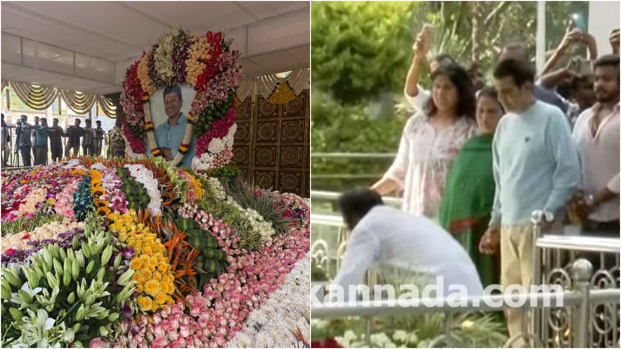 ಪುನೀತ್ ಸಮಾಧಿಗೆ ಶಿವಣ್ಣ-ಗೀತಕ್ಕ ಭೇಟಿ; ಭಾವುಕರಾದ ದಂಪತಿ