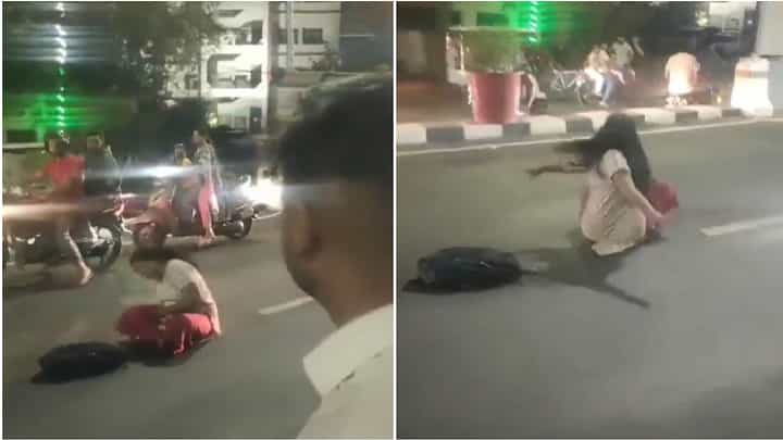 ಲಕ್ನೋ ರಸ್ತೆ ಮಧ್ಯೆ ಕುಳಿತು 20 ನಿಮಿಷ ತಲೆ ಅಲ್ಲಾಡಿಸಿದ ಮಹಿಳೆ! ಲಕ್ನೋ ರಸ್ತೆ ಮಧ್ಯೆ ಕುಳಿತು 20 ನಿಮಿಷ ತಲೆ ಅಲ್ಲಾಡಿಸಿದ ಮಹಿಳೆ!