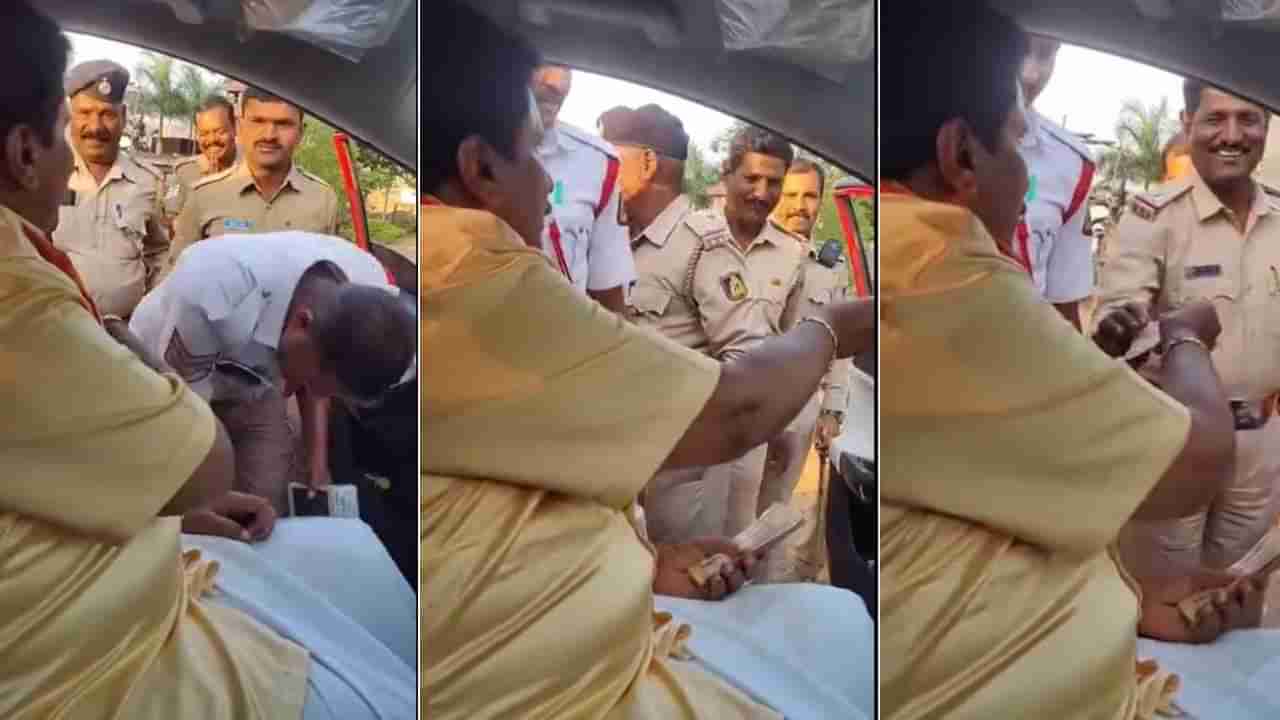 ಸಮವಸ್ತ್ರದಲ್ಲೇ ಸ್ವಾಮೀಜಿ ಕಾಲಿಗೆ ನಮಸ್ಕಾರ: 6 ಪೊಲೀಸರಿಗೆ ವರ್ಗಾವಣೆ ಭಾಗ್ಯ