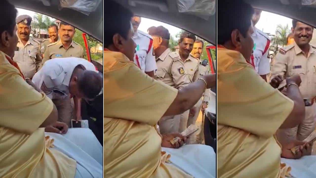 ಸಮವಸ್ತ್ರದಲ್ಲೇ ಸ್ವಾಮೀಜಿ ಕಾಲಿಗೆ ನಮಸ್ಕಾರ: 6 ಪೊಲೀಸರಿಗೆ ವರ್ಗಾವಣೆ ಭಾಗ್ಯ ಸಮವಸ್ತ್ರದಲ್ಲೇ ಸ್ವಾಮೀಜಿ ಕಾಲಿಗೆ ನಮಸ್ಕಾರ: 6 ಪೊಲೀಸರಿಗೆ ವರ್ಗಾವಣೆ ಭಾಗ್ಯ
