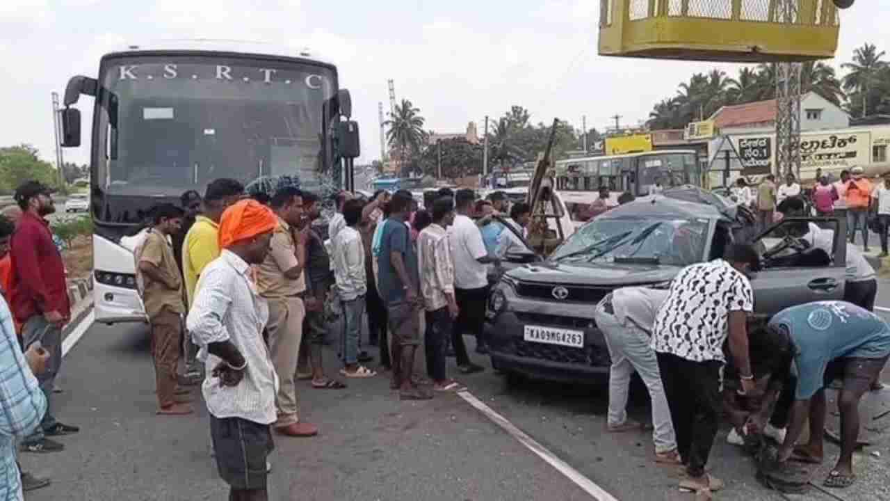 ಮಂಡ್ಯ: ಬೆಂಗಳೂರು-ಮೈಸೂರು ಎಕ್ಸ್​ಪ್ರೆಸ್ ವೇನಲ್ಲಿ ಭೀಕರ ಅಪಘಾತ, ಒಂದೇ ಕುಟುಂಬದ ನಾಲ್ವರು ಸ್ಥಳದಲ್ಲೇ ಸಾವು