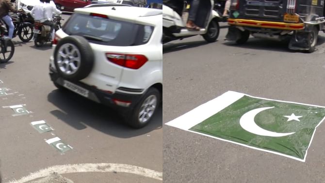 ಕಲಬುರಗಿ: ರಸ್ತೆ ಮೇಲೆ ಪಾಕ್​ ಧ್ವಜ ಅಂಟಿಸಿ ಪ್ರತಿಭಟನೆ, 6 ಜನ ವಶಕ್ಕೆ