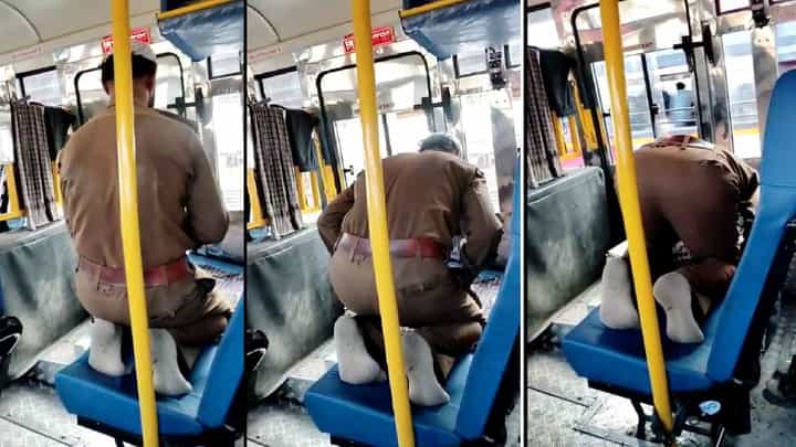 ಬಸ್ ನಿಲ್ಲಿಸಿ ನಮಾಜ್ ಮಾಡಿದ ಕೆಎಸ್ಆರ್ಟಿಸಿ ಚಾಲಕ, ವಿಡಿಯೋ ವೈರಲ್ ಬಸ್ ನಿಲ್ಲಿಸಿ ನಮಾಜ್ ಮಾಡಿದ ಕೆಎಸ್ಆರ್ಟಿಸಿ ಚಾಲಕ, ವಿಡಿಯೋ ವೈರಲ್