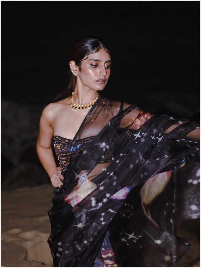 ಸೀರೆಯಲ್ಲಿ ಗ್ಲಾಮರಸ್ ಆಗಿ ಕಾಣಿಸಿದ ಕಣ್ಸನ್ನೆ ಹುಡುಗಿ