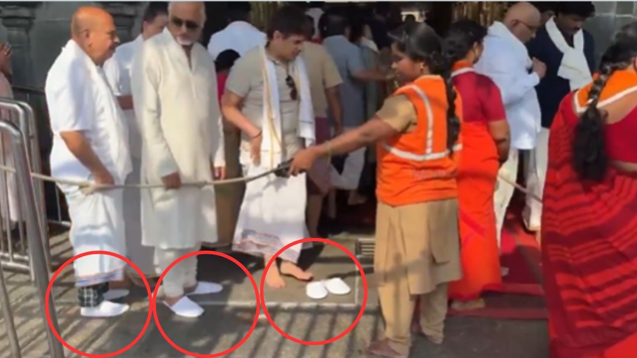 Viral: ತಿರುಮಲ ಪಾವಿತ್ರ್ಯಕ್ಕೆ ಧಕ್ಕೆ : ಚಪ್ಪಲಿ ಧರಿಸಿ ಶ್ರೀವಾರಿ ದೇವಾಲಯದ ಮುಖ್ಯದ್ವಾರ ಪ್ರವೇಶಿಸಿದ ಮೂವರು ಭಕ್ತರು