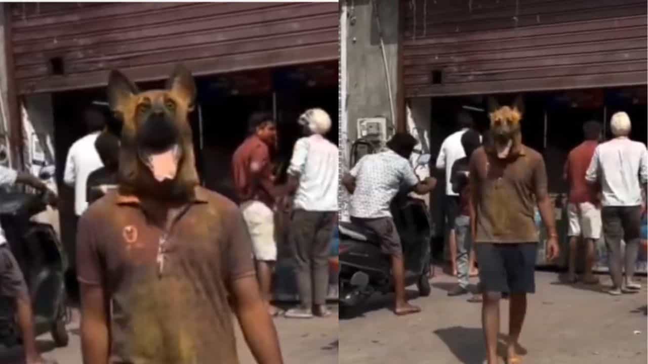 Viral : ಶ್ವಾನದ ಮುಖವಾಡ ಧರಿಸಿ ಎಣ್ಣೆ ಖರೀದಿಸಲು ಮದ್ಯದ ಅಂಗಡಿಗೆ ಬಂದ ವ್ಯಕ್ತಿ, ವಿಡಿಯೋ ವೈರಲ್