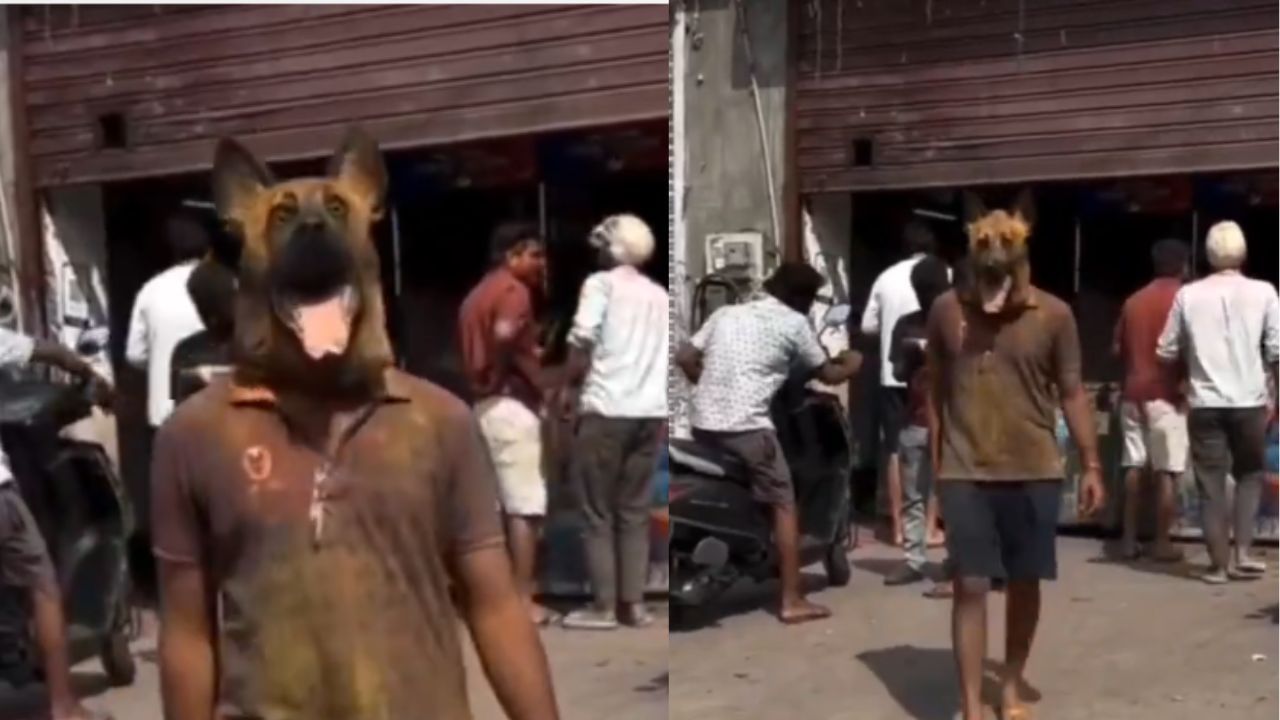 Viral : ಶ್ವಾನದ ಮುಖವಾಡ ಧರಿಸಿ ಎಣ್ಣೆ ಖರೀದಿಸಲು ಮದ್ಯದ ಅಂಗಡಿಗೆ ಬಂದ ವ್ಯಕ್ತಿ, ವಿಡಿಯೋ ವೈರಲ್
