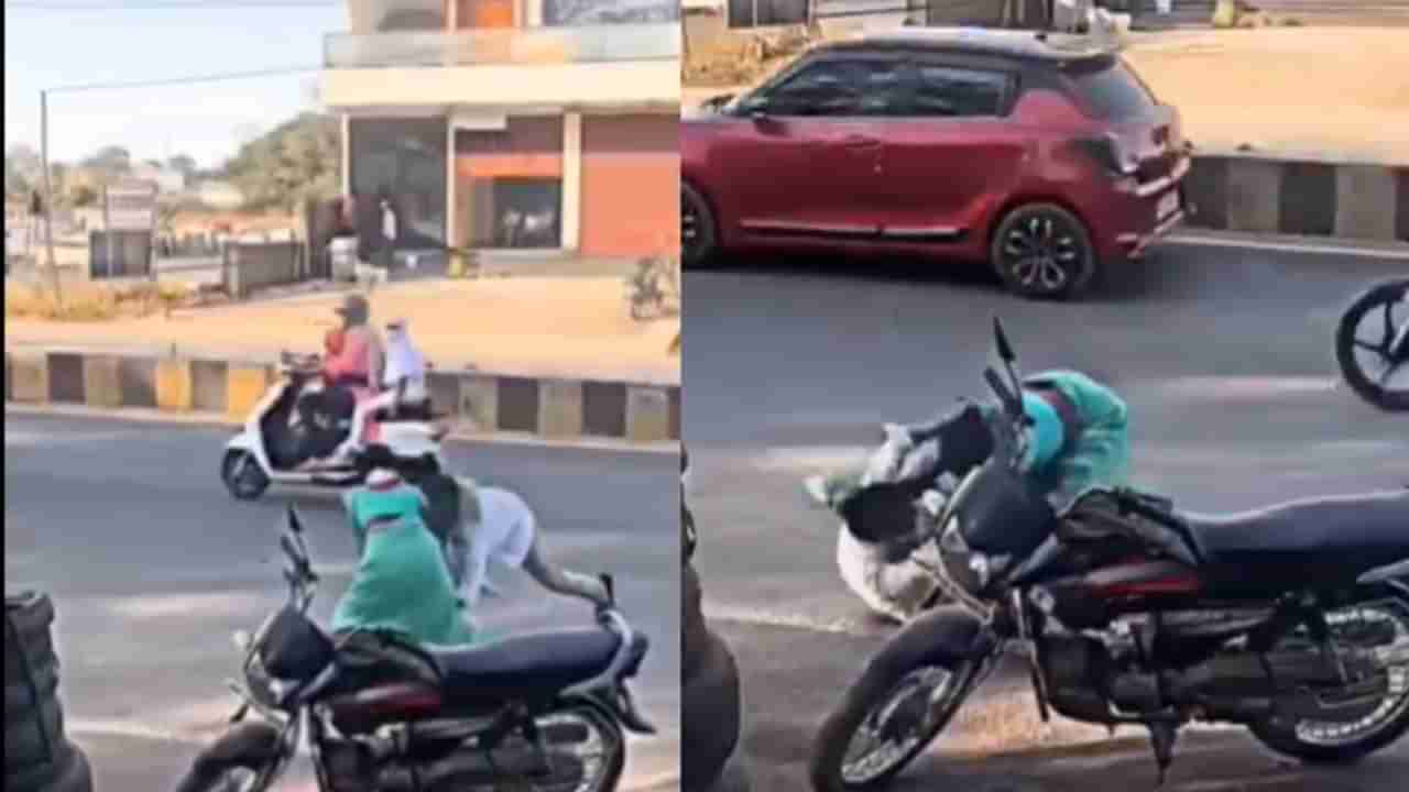 Viral : ನಡುರಸ್ತೆಯಲ್ಲೇ ಪತಿಯ ಎದೆ ಮೇಲೆ ಕುಳಿತು ಹಿಗ್ಗಾಮುಗ್ಗ ಥಳಿಸಿದ ಪತ್ನಿ, ವಿಡಿಯೋ ವೈರಲ್