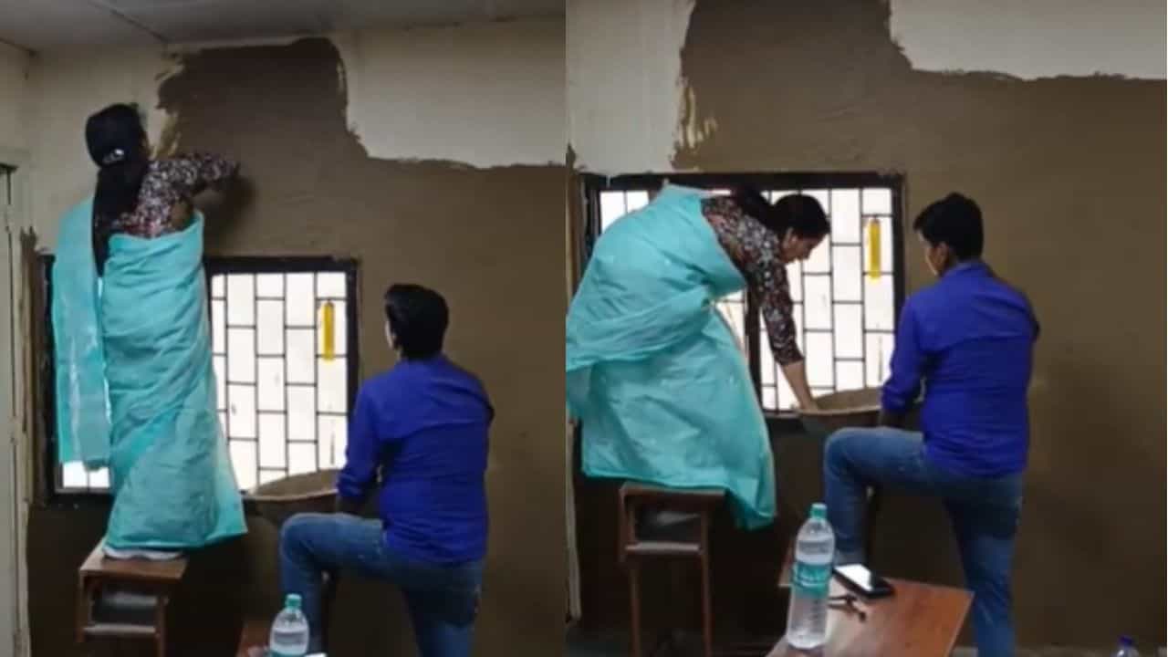 ತರಗತಿ ಕೊಠಡಿ ತಂಪಾಗಿಸಲು ಸಾಂಪ್ರಾದಾಯಿಕ ವಿಧಾನದ ಮೊರೆ ಹೋದ ಪ್ರಾಂಶುಪಾಲೆ, ಇಲ್ಲಿದೆ ವಿಡಿಯೋ ತರಗತಿ ಕೊಠಡಿ ತಂಪಾಗಿಸಲು ಸಾಂಪ್ರಾದಾಯಿಕ ವಿಧಾನದ ಮೊರೆ ಹೋದ ಪ್ರಾಂಶುಪಾಲೆ, ಇಲ್ಲಿದೆ ವಿಡಿಯೋ