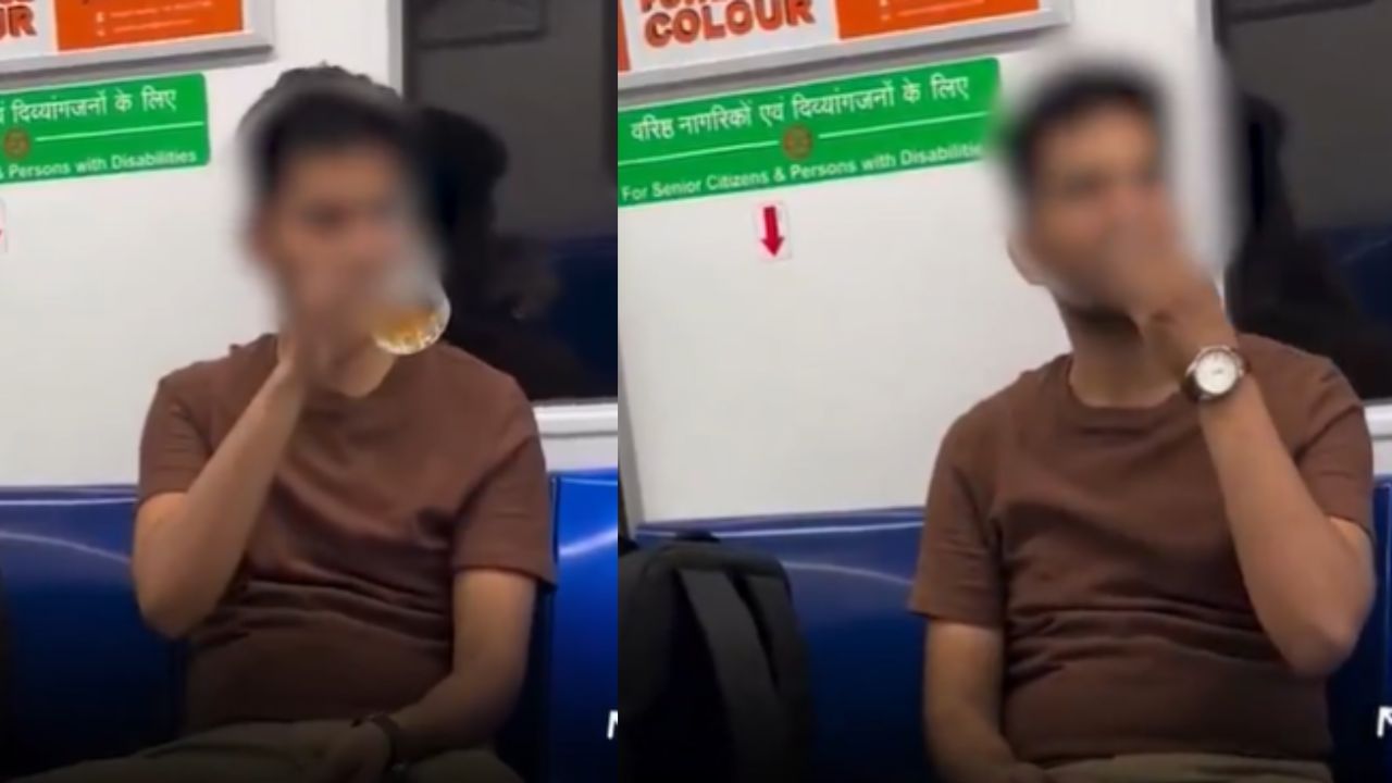 Viral : ಮೆಟ್ರೋದಲ್ಲಿ ಮೊಟ್ಟೆ ಸೇವಿಸಿ ಎಣ್ಣೆ ಪಾರ್ಟಿ ಮಾಡಿದ ಯುವಕ