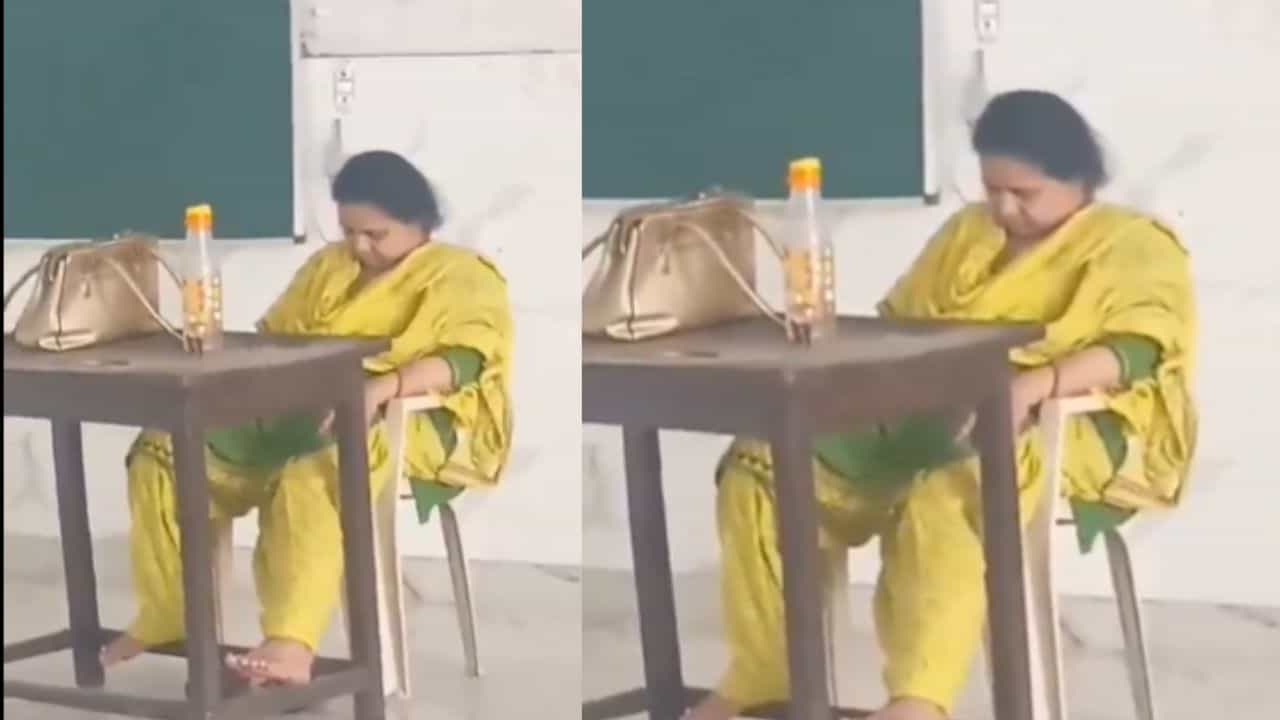 Viral : ತರಗತಿಯಲ್ಲೇ ಗಡದ್ದಾಗಿ ನಿದ್ದೆಗೆ ಜಾರಿದ ಸರ್ಕಾರಿ ಶಾಲಾಶಿಕ್ಷಕಿ, ವಿಡಿಯೋ ವೈರಲ್