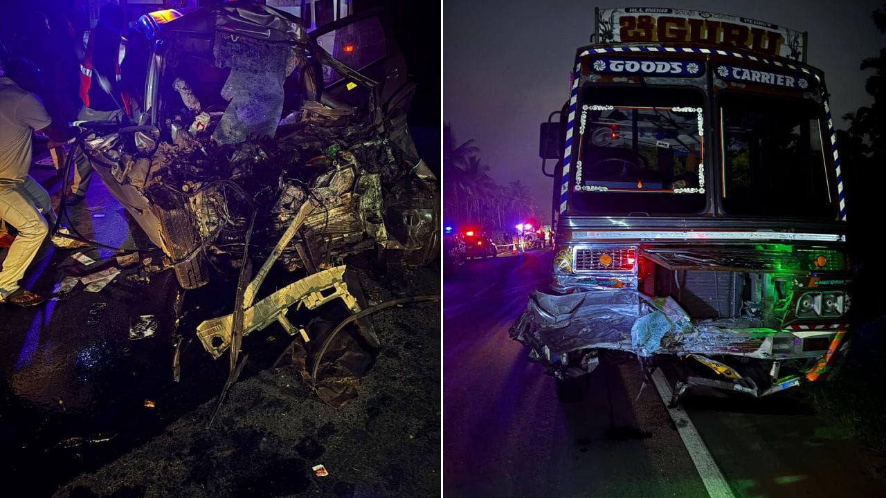 ಚಿತ್ರದುರ್ಗ: ಕಾರು-ಲಾರಿ ಮುಖಾಮುಖಿ ಡಿಕ್ಕಿ, ಇಬ್ಬರು ಪುರುಷರು, ಓರ್ವ ಮಹಿಳೆ ಸಾವು