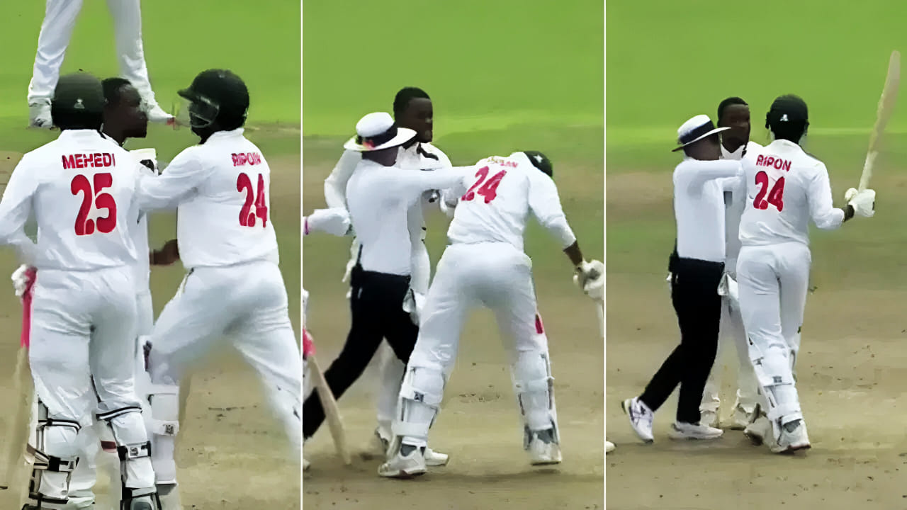 VIDEO: ಮೈದಾನದಲ್ಲೇ ಹೊಡೆದಾಟ... ಬಾಂಗ್ಲಾ ಆಟಗಾರನಿಗೆ ಪಂಚ್