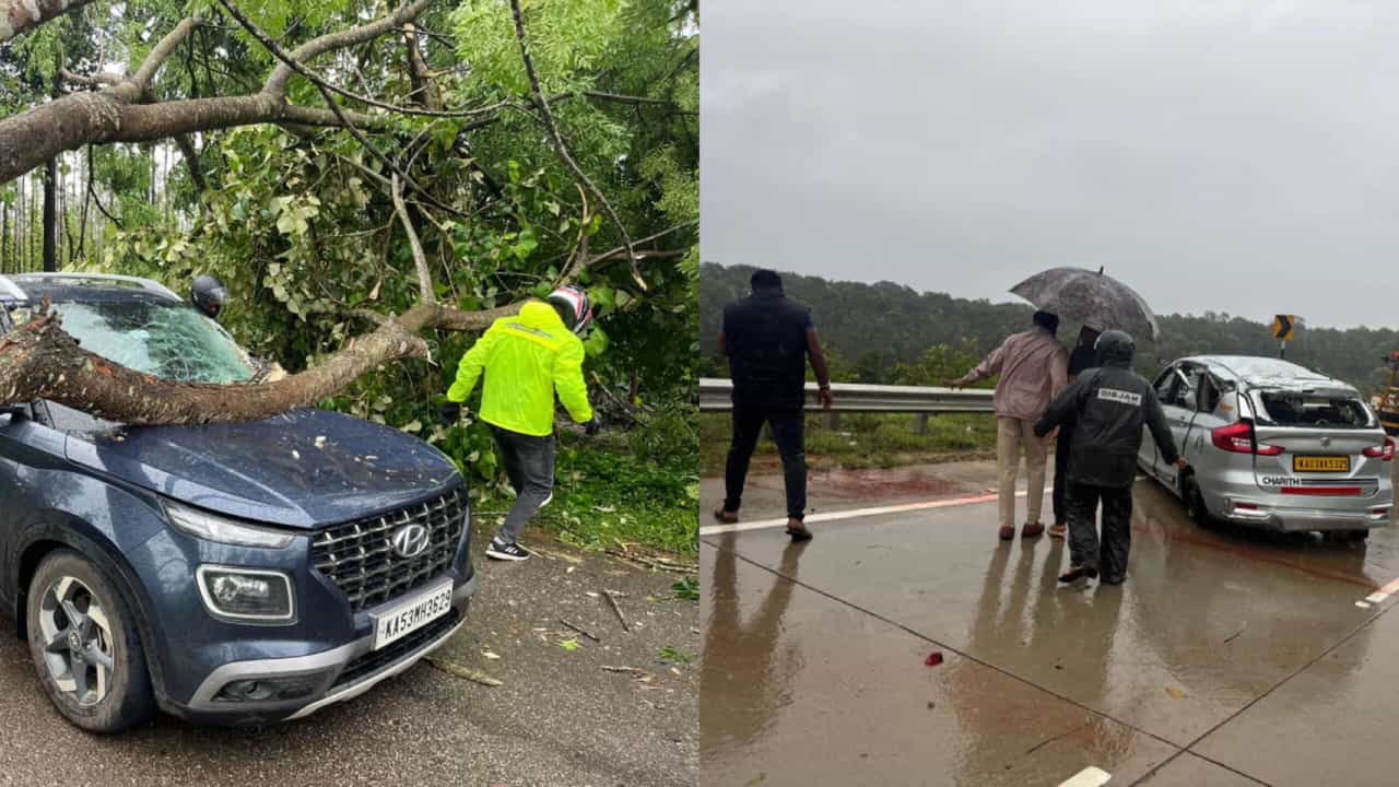 ಕರ್ನಾಟಕದಲ್ಲಿ ಹಲವು ಅವಾಂತರ ಸೃಷ್ಟಿಸಿದ ಮಳೆ: ಕಾರು, ಲಾರಿ ಪಲ್ಟಿ, 3 ಸಾವು