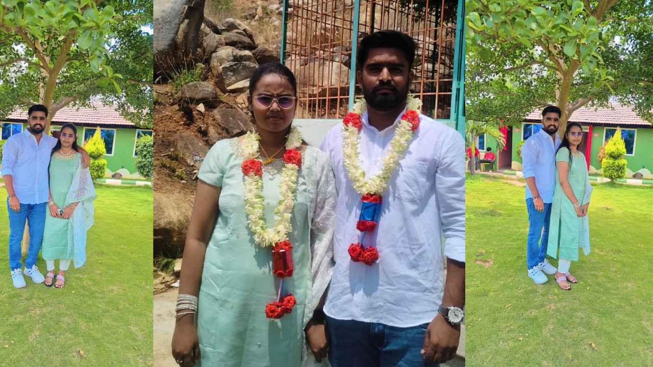 ಹೀಗೆ ಜೊತೆ ಜೊತೆಯಾಗಿ ನಿನಗೆ ನಾನು ನನಗೆ ನೀನು ಅಂತ ನಿಂತಿರೋ ಈ ಜೋಡಿಯ ಹೆಸರು ನಜ್ಮಾ ಹಾಗೂ ಹರೀಶ್ ಬಾಬು. ಚಿಕ್ಕಬಳ್ಳಾಪುರ ತಾಲೂಕಿನ ಯಾಪಲಹಳ್ಳಿಯ ನಿವಾಸಿ ಹರೀಶ್ ಬಾಬು ಹಾಗೂ ಗುಡಿಬಂಡೆ ತಾಲೂಕಿನ ಸೋಮೇಶ್ವರ ಗ್ರಾಮದ ಯುವತಿ ನಜ್ಮಾ.