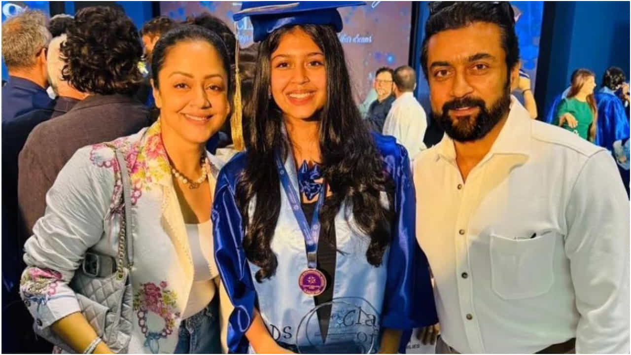 ಓದೋದರಲ್ಲಿ ಜ್ಯೋತಿಕಾ-ಸೂರ್ಯ ಮಗಳು ಜಾಣೆ; ಹೆಮ್ಮೆಯಿಂದ ಪೋಸ್ ನೀಡಿದ ಸ್ಟಾರ್ ಕಪಲ್