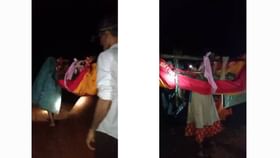 ಆಸ್ಪತ್ರೆಗೆ ಹೋಗಲು ರಸ್ತೆಯಿಲ್ಲದೇ ವೃದ್ಧೆ ಪರದಾಟ ಆಸ್ಪತ್ರೆಗೆ ಹೋಗಲು ರಸ್ತೆಯಿಲ್ಲದೇ ವೃದ್ಧೆ ಪರದಾಟ