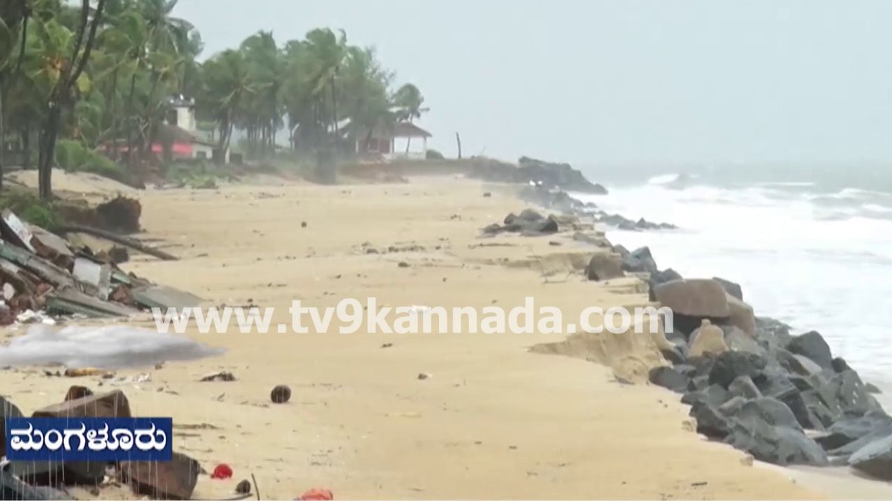 ಮಂಗಳೂರು: ಅಬ್ಬರಿಸುತ್ತಿದೆ ಅರಬ್ಬೀ ಸಮುದ್ರ, ಕಡಲ್ಕೊರೆತ ಭೀತಿಯಲ್ಲಿ ತೀರದ ನಿವಾಸಿಗಳು
