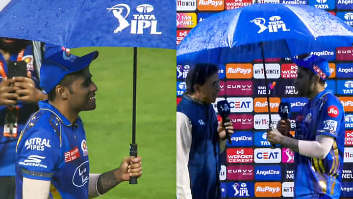 VIDEO: ಪ್ರಶಸ್ತಿ ಸ್ವೀಕರಿಸಲು ಕೊಡೆ ಹಿಡಿದು ಬಂದ ಸೂರ್ಯಕುಮಾರ್ ಯಾದವ್ VIDEO: ಪ್ರಶಸ್ತಿ ಸ್ವೀಕರಿಸಲು ಕೊಡೆ ಹಿಡಿದು ಬಂದ ಸೂರ್ಯಕುಮಾರ್ ಯಾದವ್