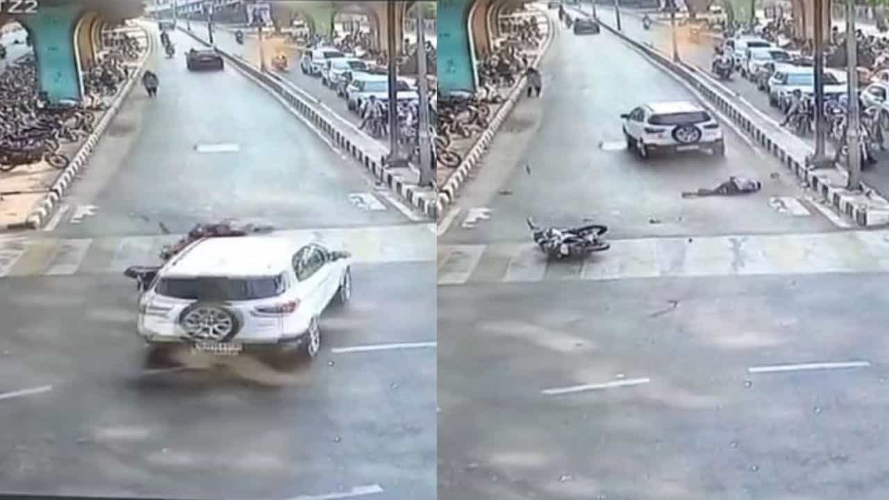 Video: ರಾಂಗ್ ರೂಟ್ನಲ್ಲಿ ಬಂದು ಬೈಕ್ಗೆ ಡಿಕ್ಕಿ ಹೊಡೆದ ಕಾರು, ಭಯಾನಕ ವಿಡಿಯೋ ವೈರಲ್ Video: ರಾಂಗ್ ರೂಟ್ನಲ್ಲಿ ಬಂದು ಬೈಕ್ಗೆ ಡಿಕ್ಕಿ ಹೊಡೆದ ಕಾರು, ಭಯಾನಕ ವಿಡಿಯೋ ವೈರಲ್