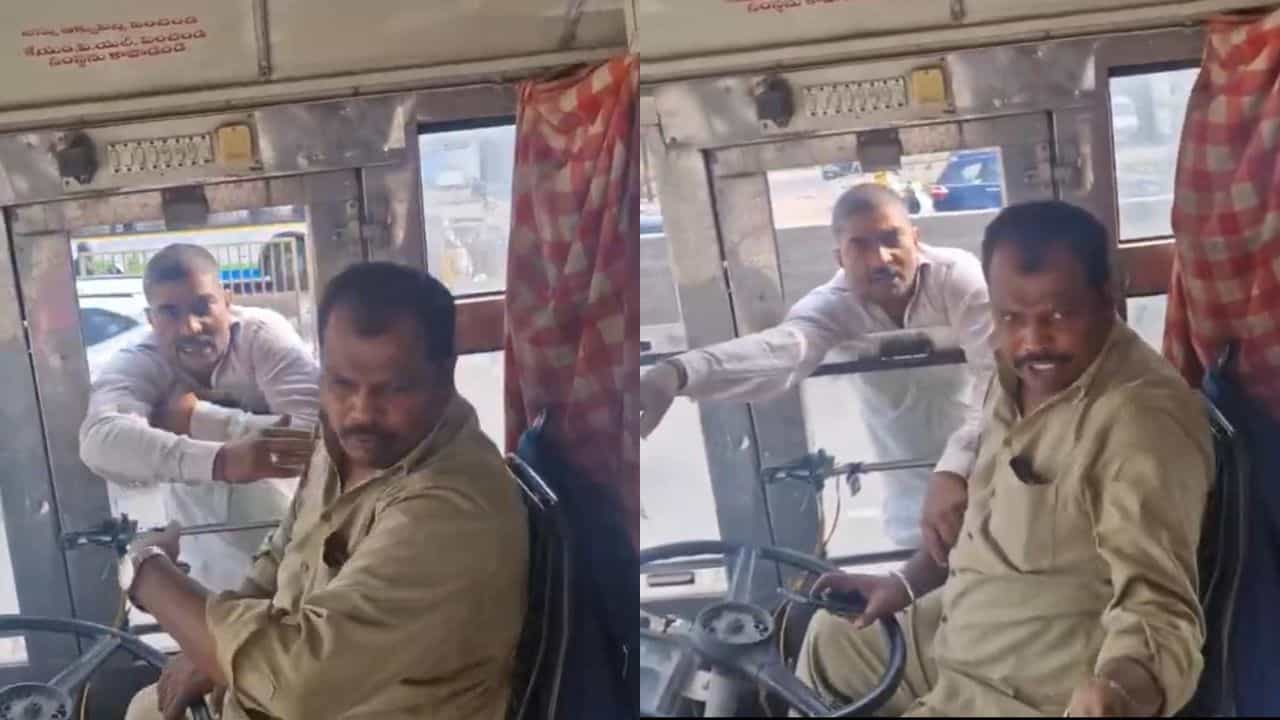 ಚಲಿಸುತ್ತಿದ್ದ ಬಸ್ಸಿನ ಕಿಟಕಿ ಹತ್ತಿ ಬಸ್ ಚಾಲಕನ ಮೇಲೆ ಹಲ್ಲೆಗೆ ಯತ್ನಿಸಿದ ಆಟೋ ಚಾಲಕ ಚಲಿಸುತ್ತಿದ್ದ ಬಸ್ಸಿನ ಕಿಟಕಿ ಹತ್ತಿ ಬಸ್ ಚಾಲಕನ ಮೇಲೆ ಹಲ್ಲೆಗೆ ಯತ್ನಿಸಿದ ಆಟೋ ಚಾಲಕ