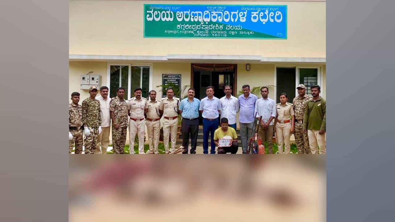ಬನ್ನೇರುಘಟ್ಟ ಅರಣ್ಯ ವಲಯದಲ್ಲಿ ಜಿಂಕೆ ಮಾಂಸ ಕಟ್ ಮಾಡುತ್ತಿದ್ದವ ಅರೆಸ್ಟ್ ಬನ್ನೇರುಘಟ್ಟ ಅರಣ್ಯ ವಲಯದಲ್ಲಿ ಜಿಂಕೆ ಮಾಂಸ ಕಟ್ ಮಾಡುತ್ತಿದ್ದವ ಅರೆಸ್ಟ್