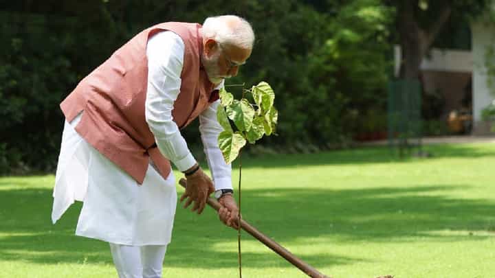 ತಮ್ಮ ಮನೆಯಲ್ಲಿ ಸಿಂಧೂರ ಸಸಿ ನೆಟ್ಟ ಪ್ರಧಾನಿ ಮೋದಿ; ಏನಿದರ ವಿಶೇಷತೆ? ತಮ್ಮ ಮನೆಯಲ್ಲಿ ಸಿಂಧೂರ ಸಸಿ ನೆಟ್ಟ ಪ್ರಧಾನಿ ಮೋದಿ; ಏನಿದರ ವಿಶೇಷತೆ?