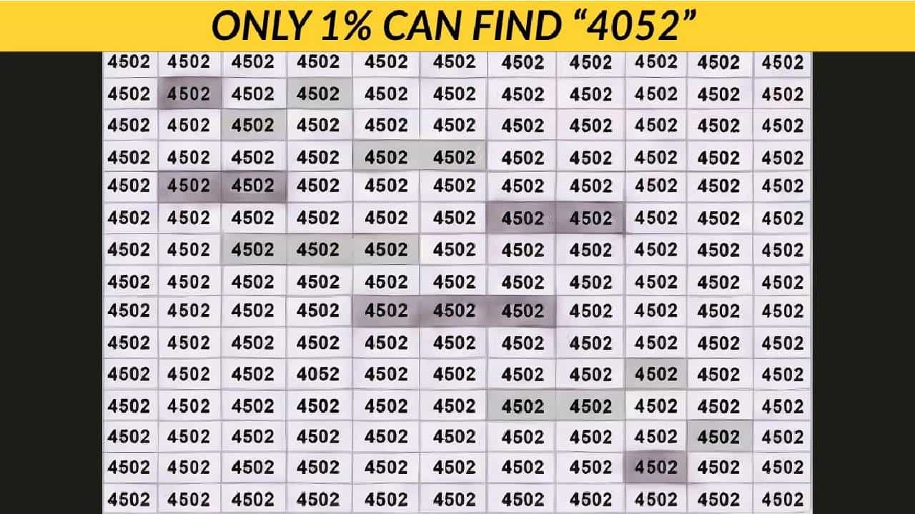 Optical Illusion: ಜಸ್ಟ್ 9 ಸೆಕೆಂಡುಗಳಲ್ಲಿ ʼ4502ʼ ರ ನಡುವೆ ಇರುವ ʼ4052ʼ ಸಂಖ್ಯೆಯನ್ನು ಪತ್ತೆ ಹಚ್ಚಿ Optical Illusion: ಜಸ್ಟ್ 9 ಸೆಕೆಂಡುಗಳಲ್ಲಿ ʼ4502ʼ ರ ನಡುವೆ ಇರುವ ʼ4052ʼ ಸಂಖ್ಯೆಯನ್ನು ಪತ್ತೆ ಹಚ್ಚಿ