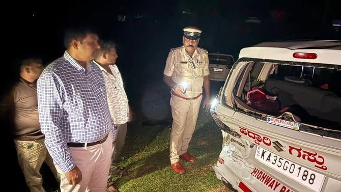 ಸಚಿವ ಶಿವರಾಜ್ ತಂಗಡಗಿ ಬೆಂಗಾವಲು ಪಡೆ ವಾಹನ ಅಪಘಾತ, ಇಬ್ಬರಿಗೆ ಗಾಯ