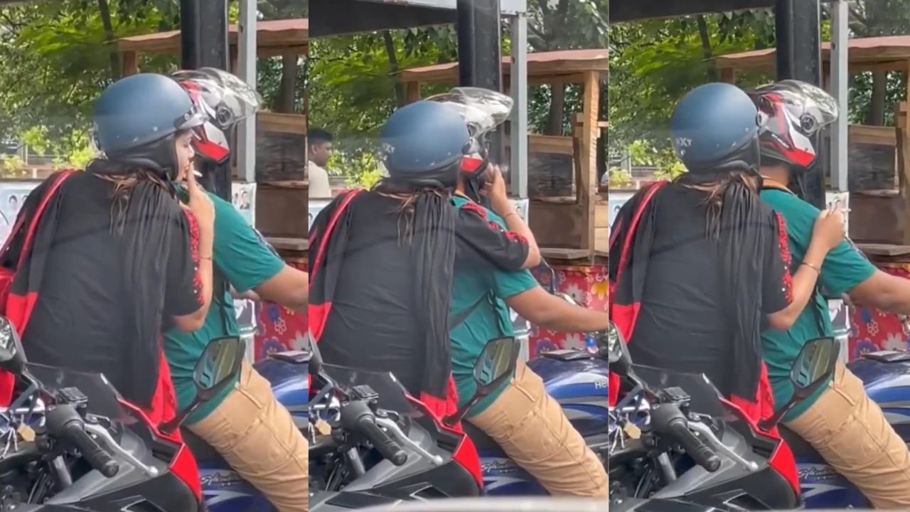 Video : ಇವರೇ ನೋಡಿ ಆದರ್ಶ ದಂಪತಿಗಳು : ತಾನು ಸಿಗರೇಟ್ ಸೇದುತ್ತಾ, ಪತಿಗೂ ಸೇದಲು ಕೊಟ್ಟ ಪತ್ನಿ