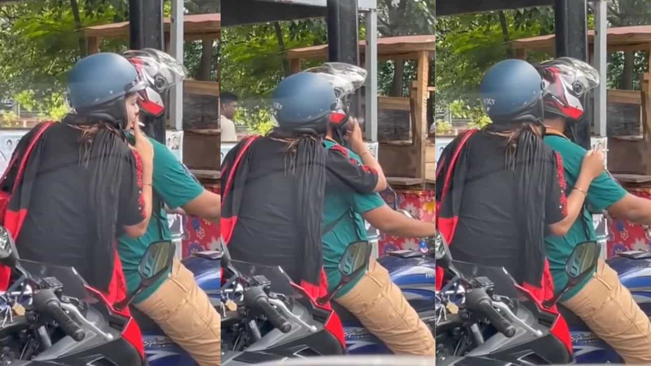 Video : ಇವರೇ ನೋಡಿ ಆದರ್ಶ ದಂಪತಿಗಳು : ತಾನು ಸಿಗರೇಟ್ ಸೇದುತ್ತಾ, ಪತಿಗೂ ಸೇದಲು ಕೊಟ್ಟ ಪತ್ನಿ Video : ಇವರೇ ನೋಡಿ ಆದರ್ಶ ದಂಪತಿಗಳು : ತಾನು ಸಿಗರೇಟ್ ಸೇದುತ್ತಾ, ಪತಿಗೂ ಸೇದಲು ಕೊಟ್ಟ ಪತ್ನಿ