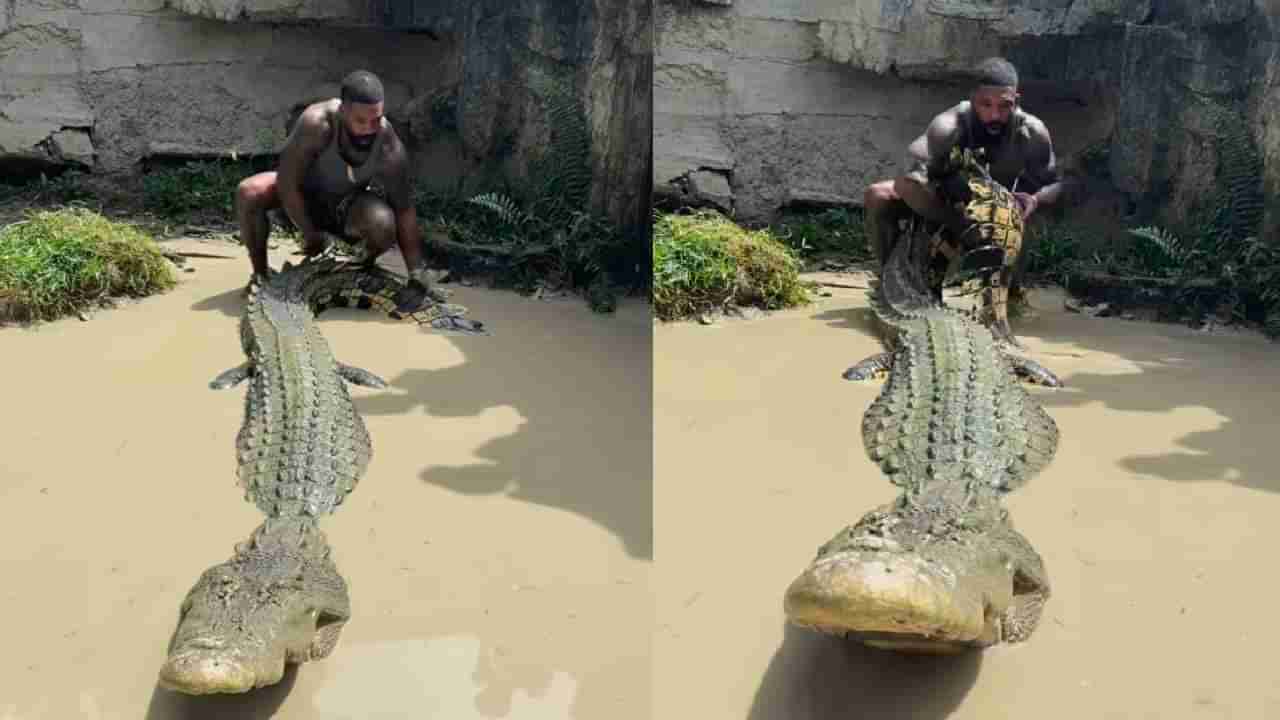 Video: ದೈತ್ಯ ಮೊಸಳೆಯ ಬಾಲ ಹಿಡಿದು ವ್ಯಕ್ತಿಯ ಹುಚ್ಚಾಟ; ಸಾವಿನೊಂದಿಗೆ ಸರಸ ಅಂದ್ರೆ ಇದೇ ಇರ್ಬೇಕು ನೋಡಿ