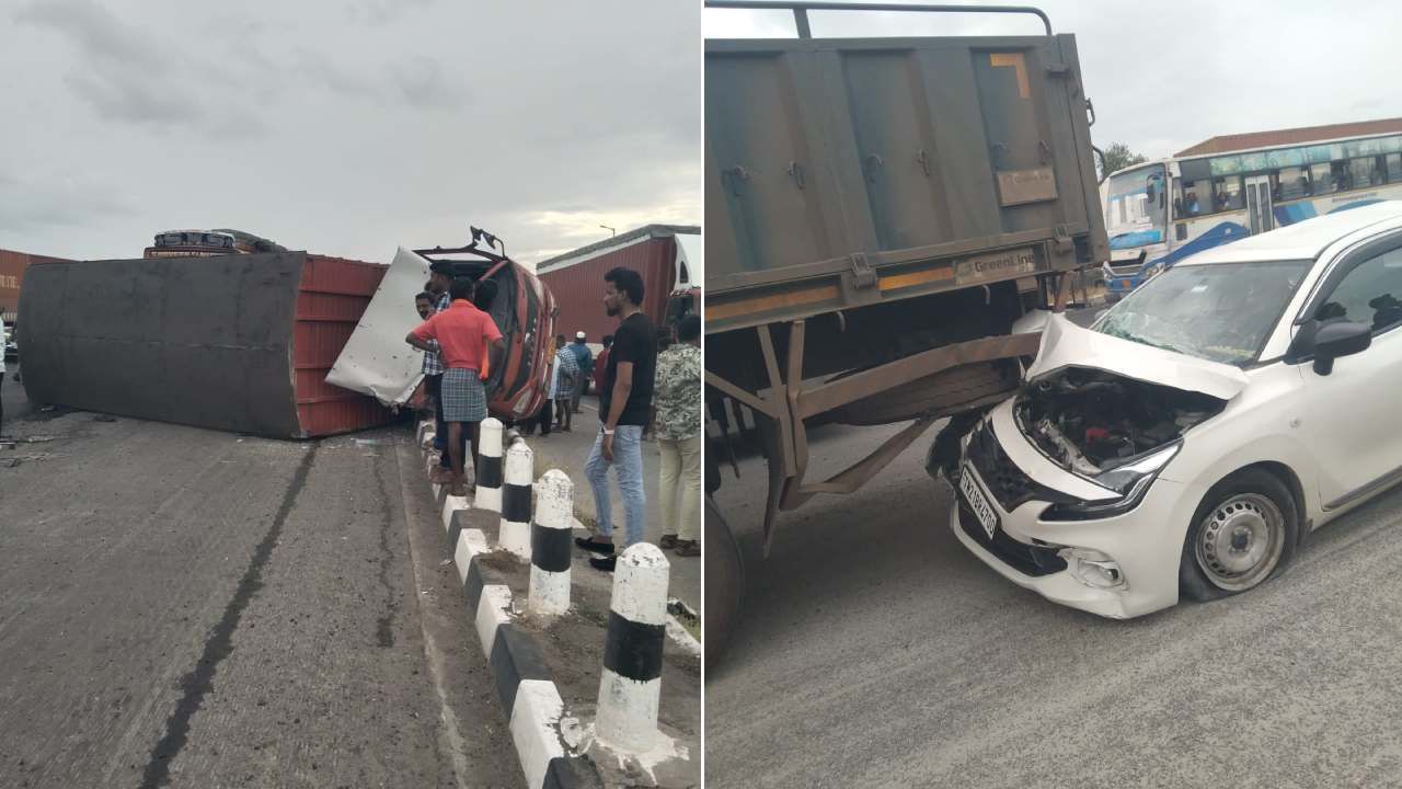 ಬೆಂಗಳೂರು-ಚೆನ್ನೈ ರಾಷ್ಟ್ರೀಯ ಹೆದ್ದಾರಿಯಲ್ಲಿ ಭೀಕರ ಸರಣಿ ಅಪಘಾತ: ಮೂವರು ದುರ್ಮರಣ