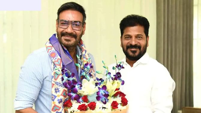 ತೆಲಂಗಾಣ ಸಿಎಂ ರೇವಂತ್ ರೆಡ್ಡಿಯ ಭೇಟಿ ಮಾಡಿದ ದೇವಗನ್, ಮಹತ್ವದ ಮಾತುಕತೆ