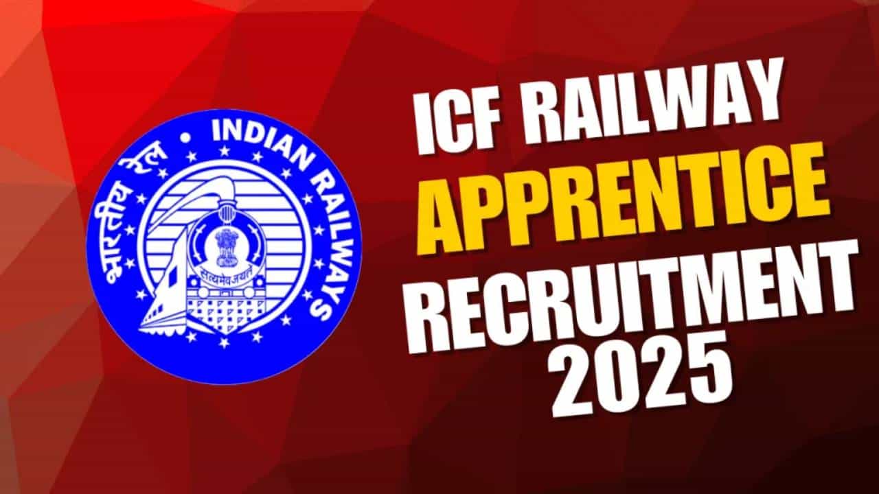 ICF Recruitment 2025: ರೈಲ್ವೆಯ ಇಂಟಿಗ್ರಲ್ ಕೋಚ್ ಫ್ಯಾಕ್ಟರಿಯಲ್ಲಿ ಅಪ್ರೆಂಟಿಸ್ಗಳ ನೇಮಕಾತಿ, 10th ಪಾಸಾಗಿದ್ರೆ ಕೂಡಲೇ ಅರ್ಜಿ ಸಲ್ಲಿಸಿ ICF Recruitment 2025: ರೈಲ್ವೆಯ ಇಂಟಿಗ್ರಲ್ ಕೋಚ್ ಫ್ಯಾಕ್ಟರಿಯಲ್ಲಿ ಅಪ್ರೆಂಟಿಸ್ಗಳ ನೇಮಕಾತಿ, 10th ಪಾಸಾಗಿದ್ರೆ ಕೂಡಲೇ ಅರ್ಜಿ ಸಲ್ಲಿಸಿ