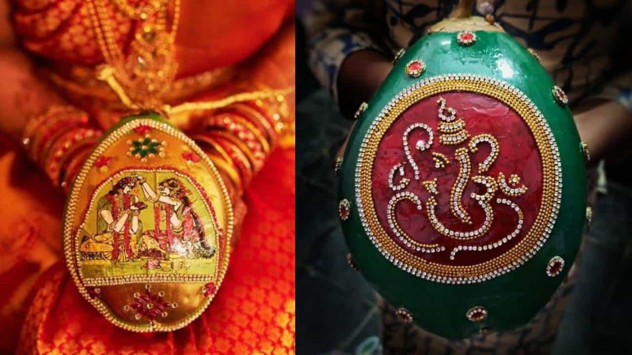 Hindu Wedding Rituals: ಮದುವೆ ಸಮಯದಲ್ಲಿ ಅಲಂಕೃತ ತೆಂಗಿನಕಾಯಿ ಬಳಸುವುದು ಶುಭವೇ? Hindu Wedding Rituals: ಮದುವೆ ಸಮಯದಲ್ಲಿ ಅಲಂಕೃತ ತೆಂಗಿನಕಾಯಿ ಬಳಸುವುದು ಶುಭವೇ?