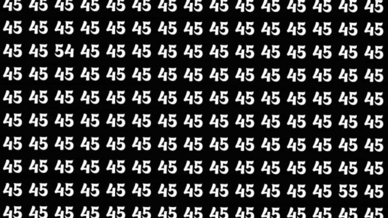 Optical Illusion: ಈ ಚಿತ್ರದಲ್ಲಿ 45 ಸಂಖ್ಯೆಗಳ ನಡುವೆ ಅಡಗಿರುವ 54, 55 ಸಂಖ್ಯೆಯನ್ನು 5 ಸೆಕೆಂಡುಗಳಲ್ಲಿ ಹುಡುಕಿ