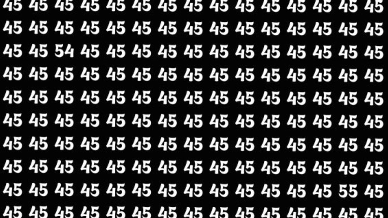 Optical Illusion: ಈ ಚಿತ್ರದಲ್ಲಿ 45 ಸಂಖ್ಯೆಗಳ ನಡುವೆ ಅಡಗಿರುವ 54, 55 ಸಂಖ್ಯೆಯನ್ನು 5 ಸೆಕೆಂಡುಗಳಲ್ಲಿ ಹುಡುಕಿ