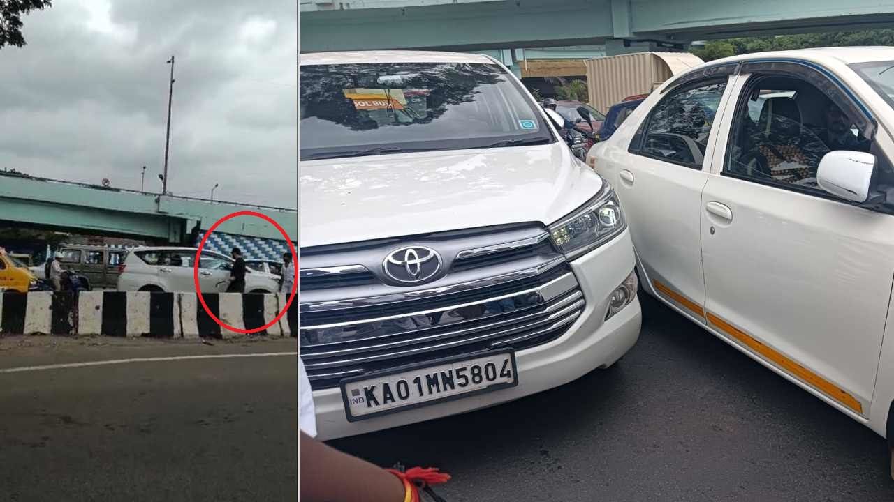 ಕಾರಿಗೆ ಟಚ್ ಮಾಡಿದಲ್ದೇ ಲಾಂಗ್ ಹಿಡಿದು ಪೌರುಷ: ಜನ ಸೇರುತ್ತಿದ್ದಂತೆಯೇ ಎದ್ನೋ ಬಿದ್ನೋ ಎಂದು ಓಡಿದ